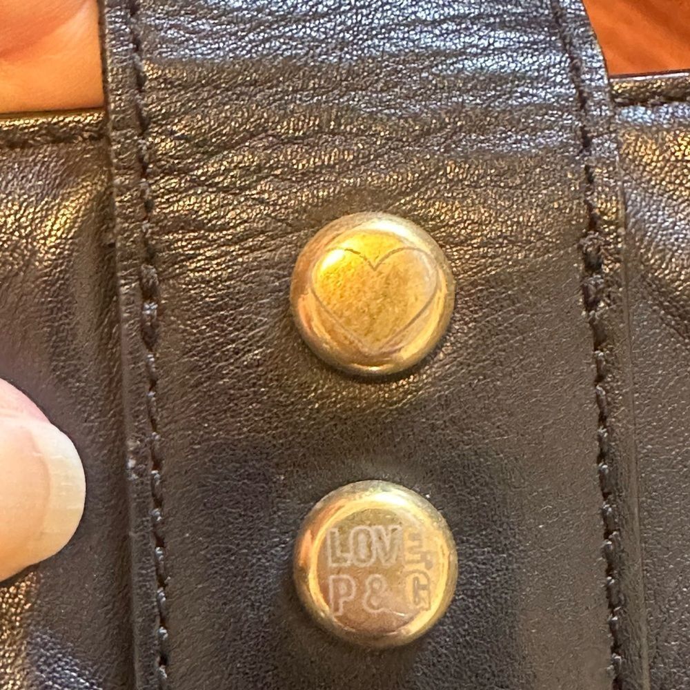 JUICY COUTURE Black Leather Studded Doctor Bag Satchel Biker Purse VTG Y2K - Picture 8 of 15